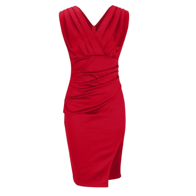 Izarre | Vestido entallado con escote en V y abertura