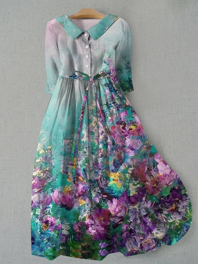 Tessa | Vestido floral con cordones en la cintura para mujer