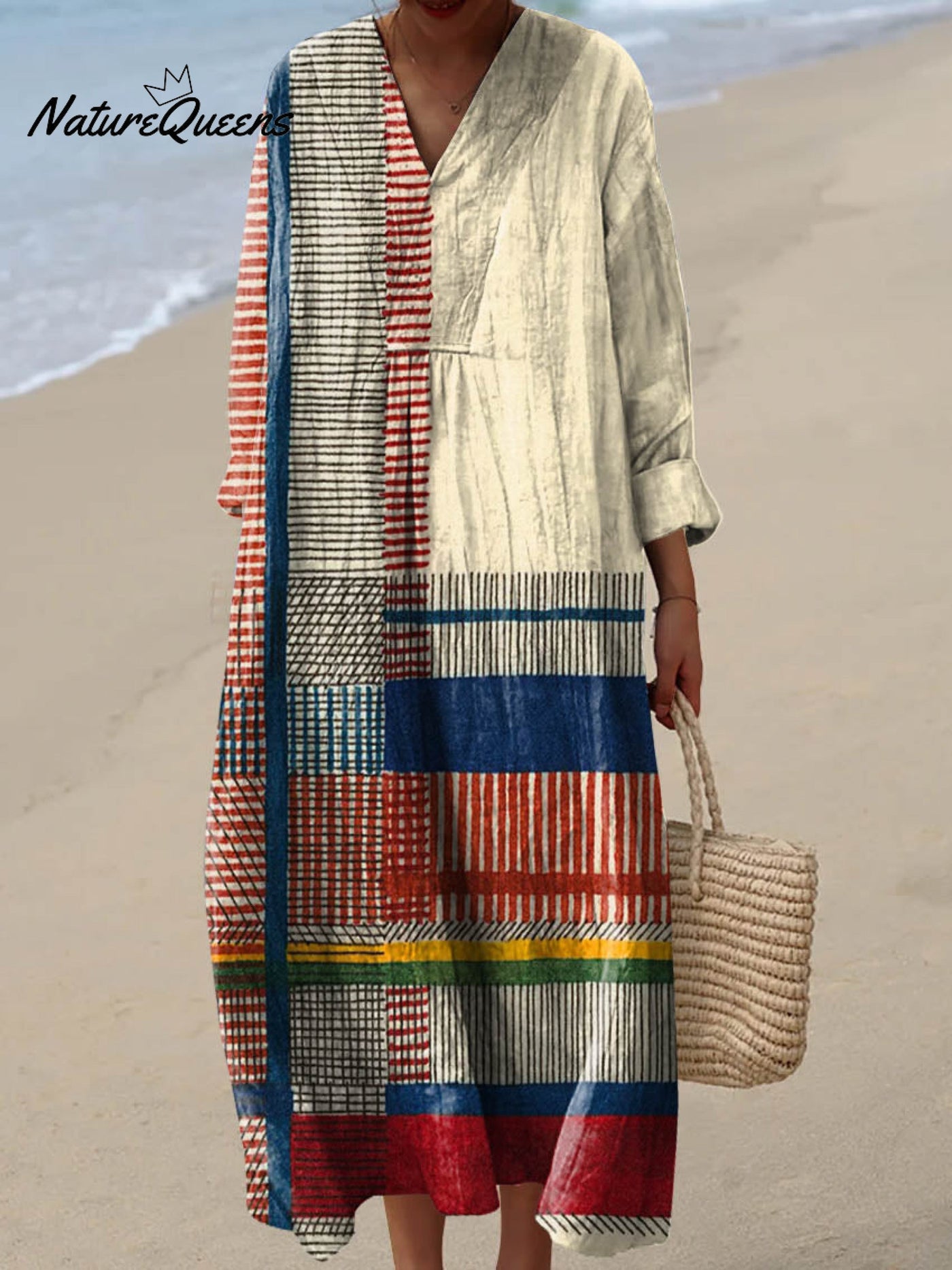 Trini | Vestido midi de patchwork de lujo