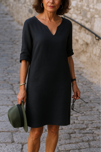 Raquel - Elegante vestido con cuello en V
