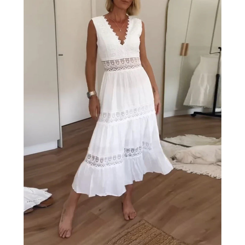 Aloise | Vestido de encaje artesanal con escote en V