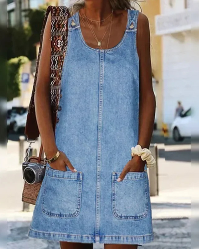 Crisann | Vestido de verano de denim práctico y ligero