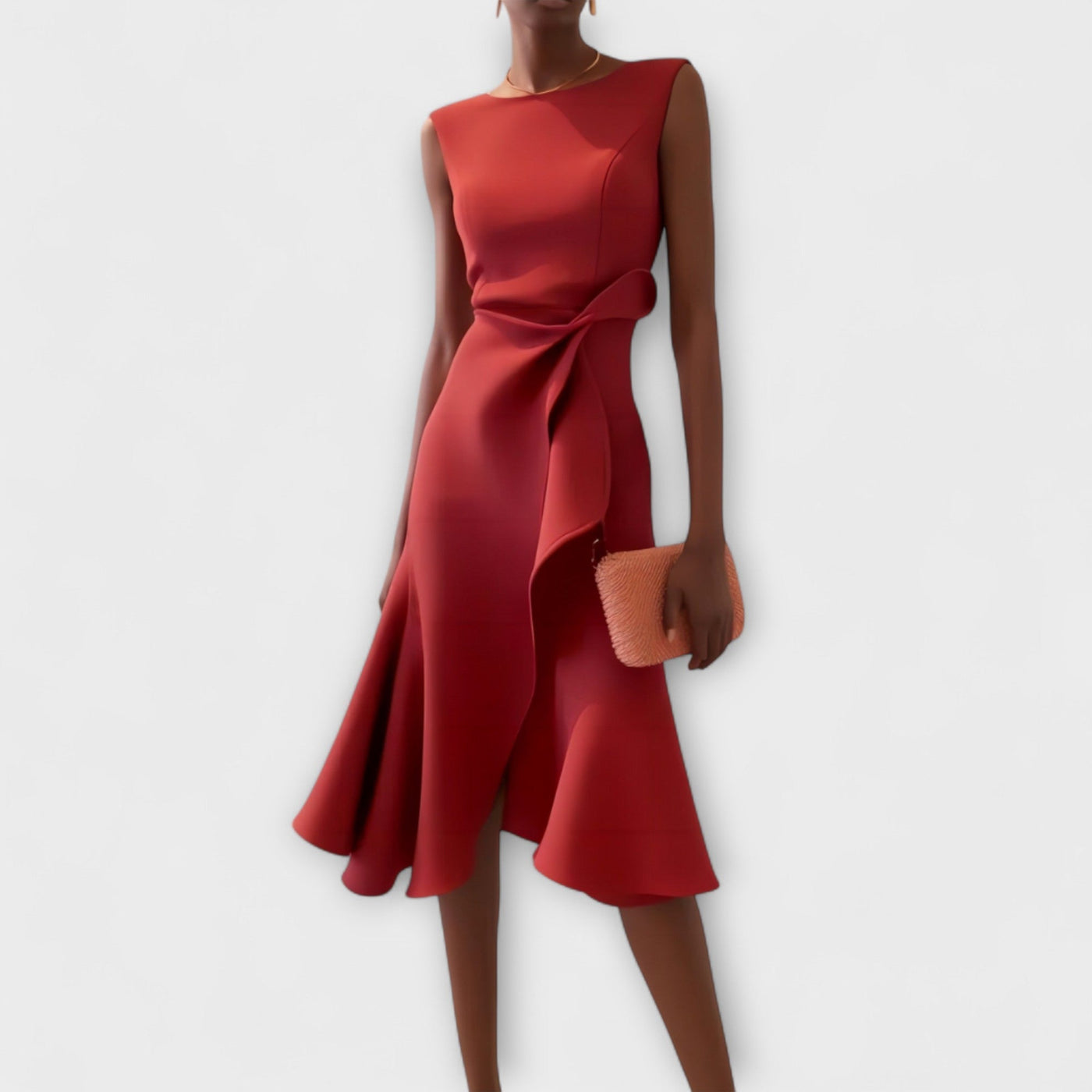 Andria | Vestido midi asimétrico drapeado