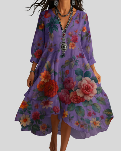Eligia | Vestido largo bohemio y ligero con estampado floral