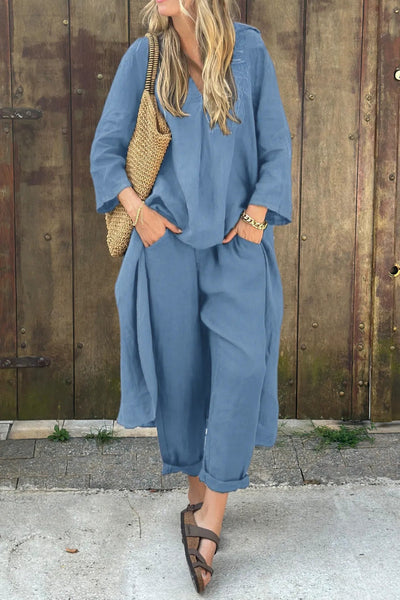Elvita - Conjunto chic de dos piezas con elegancia sin esfuerzo y estilo versátil