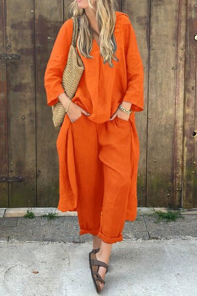 Elvita - Conjunto chic de dos piezas con elegancia sin esfuerzo y estilo versátil