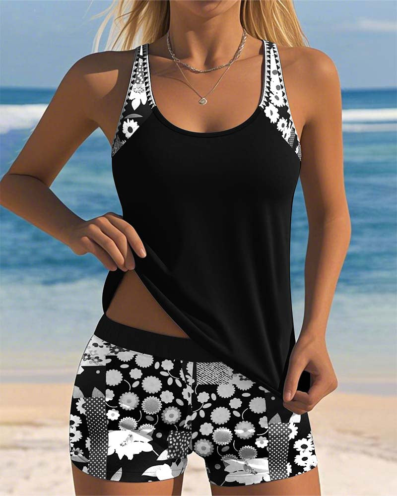 Candela | Bañador de dos piezas con ajuste cómodo y estilo playero floral