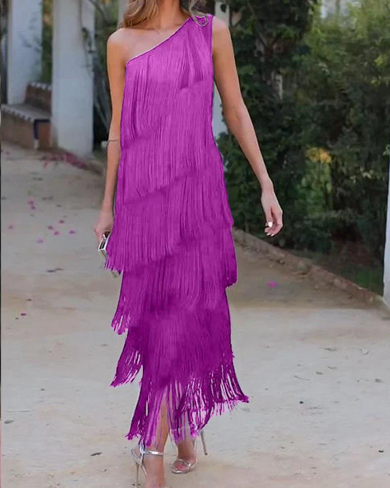 Dalia | Vestido elegante con flecos