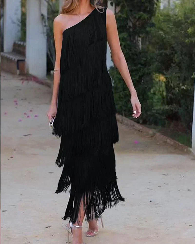 Dalia | Vestido elegante con flecos