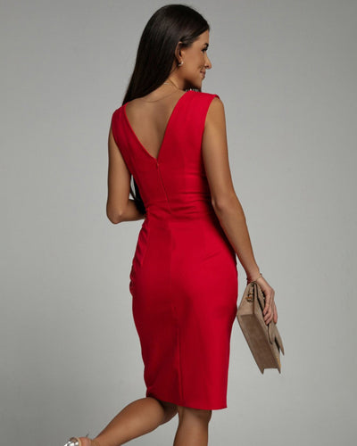 Izarre | Vestido entallado con escote en V y abertura