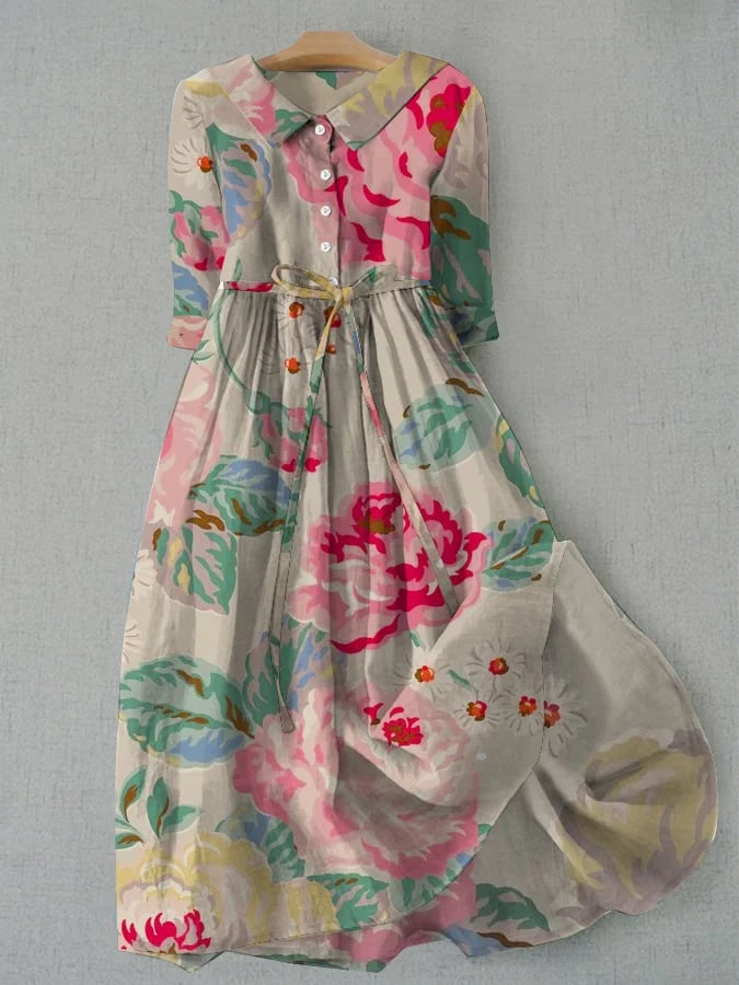 Livia | Elegante vestido floral de manga corta