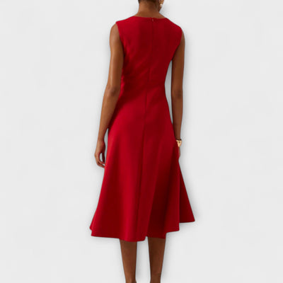 Andria | Vestido midi asimétrico drapeado