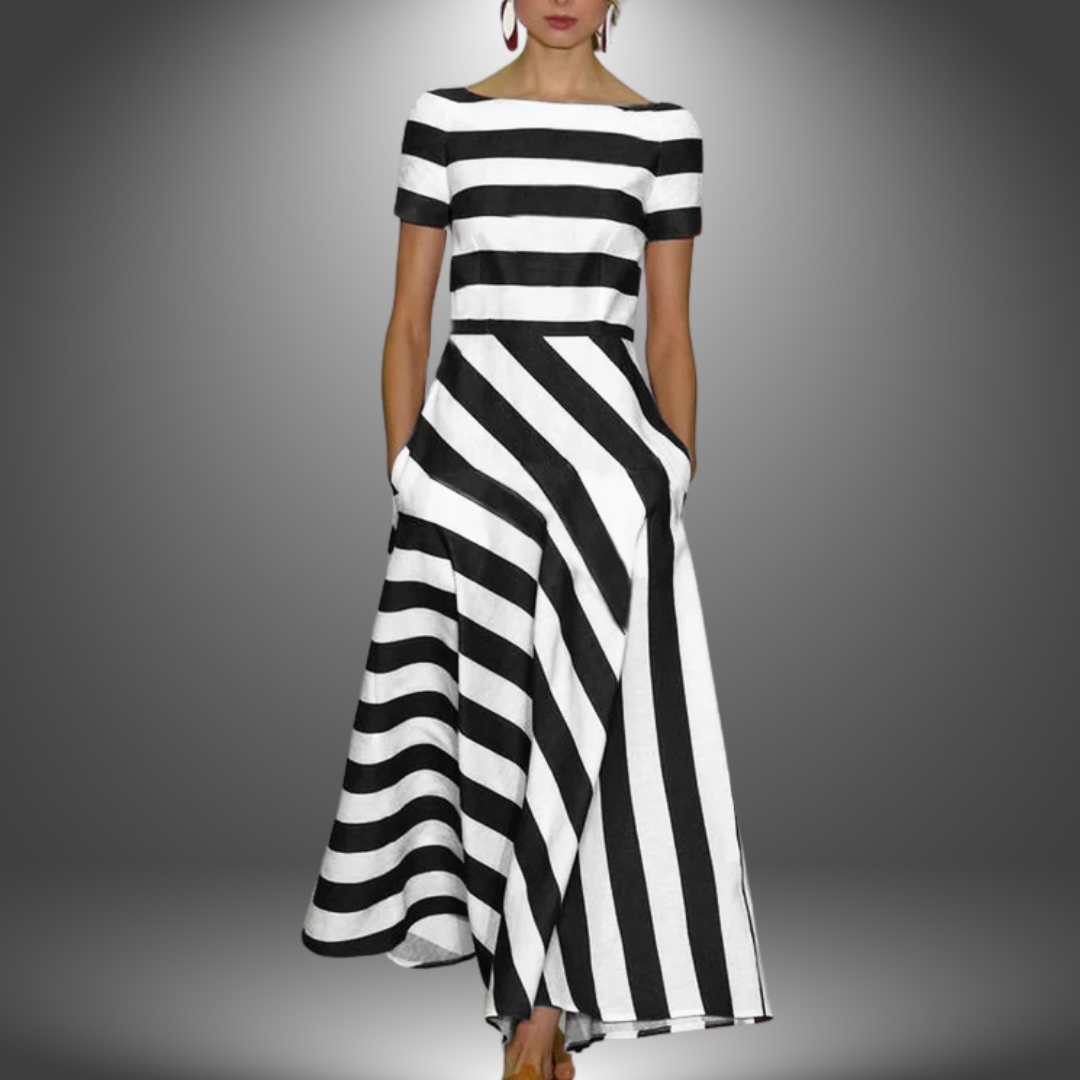 Andere - Vestido largo artesanal a rayas