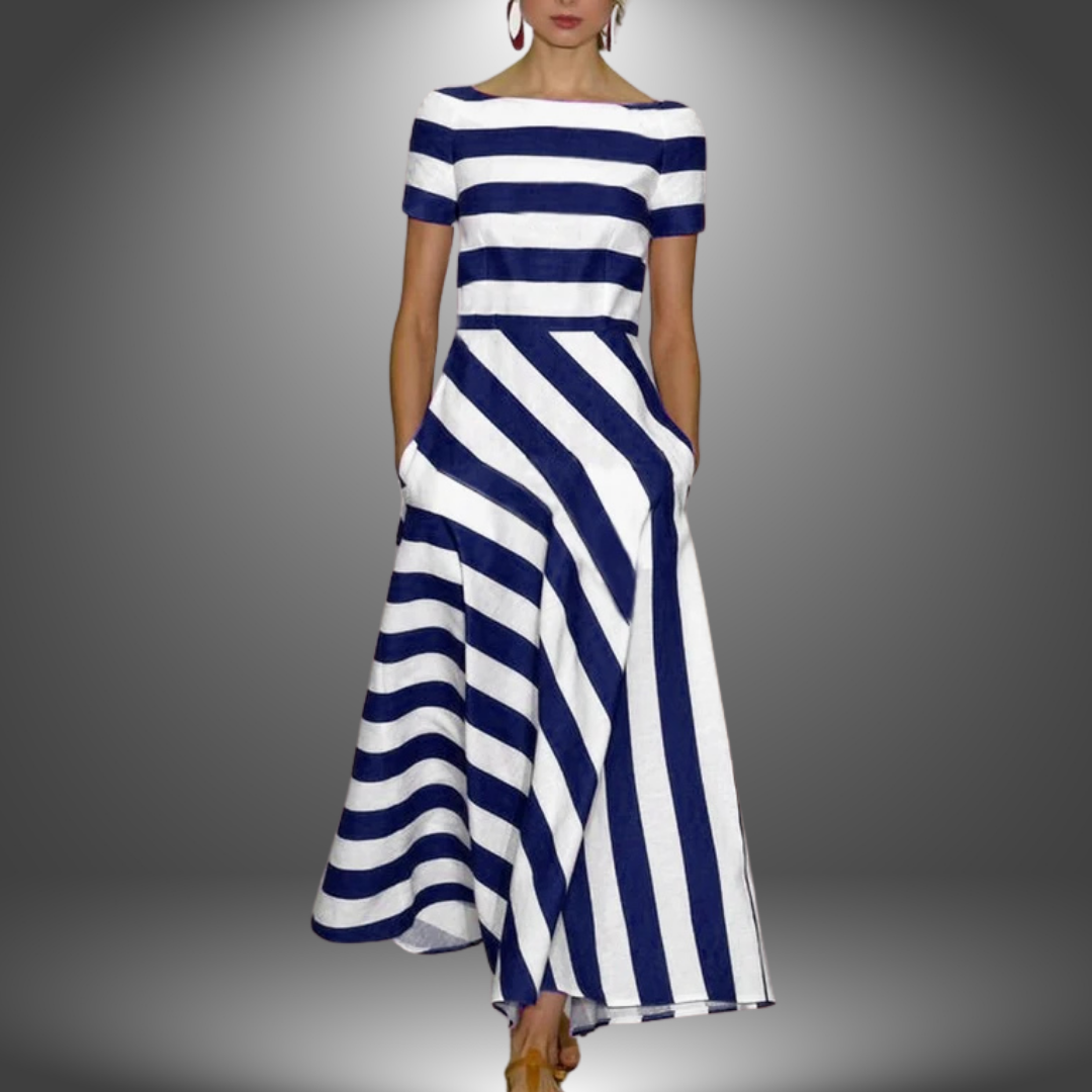 Andere - Vestido largo artesanal a rayas