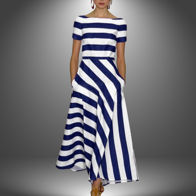 Andere - Vestido largo artesanal a rayas