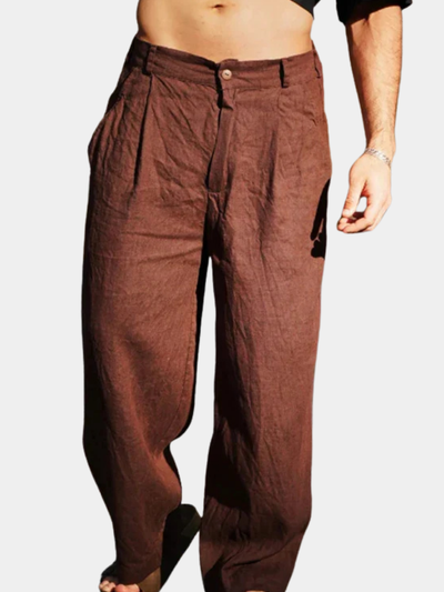 Erik | Pantaloni Di Lino a Gamba Larga