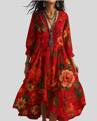 Eligia | Vestido largo bohemio y ligero con estampado floral