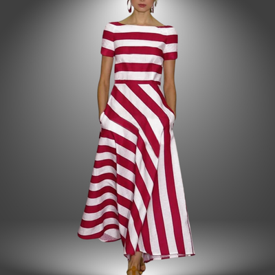 Andere - Vestido largo artesanal a rayas