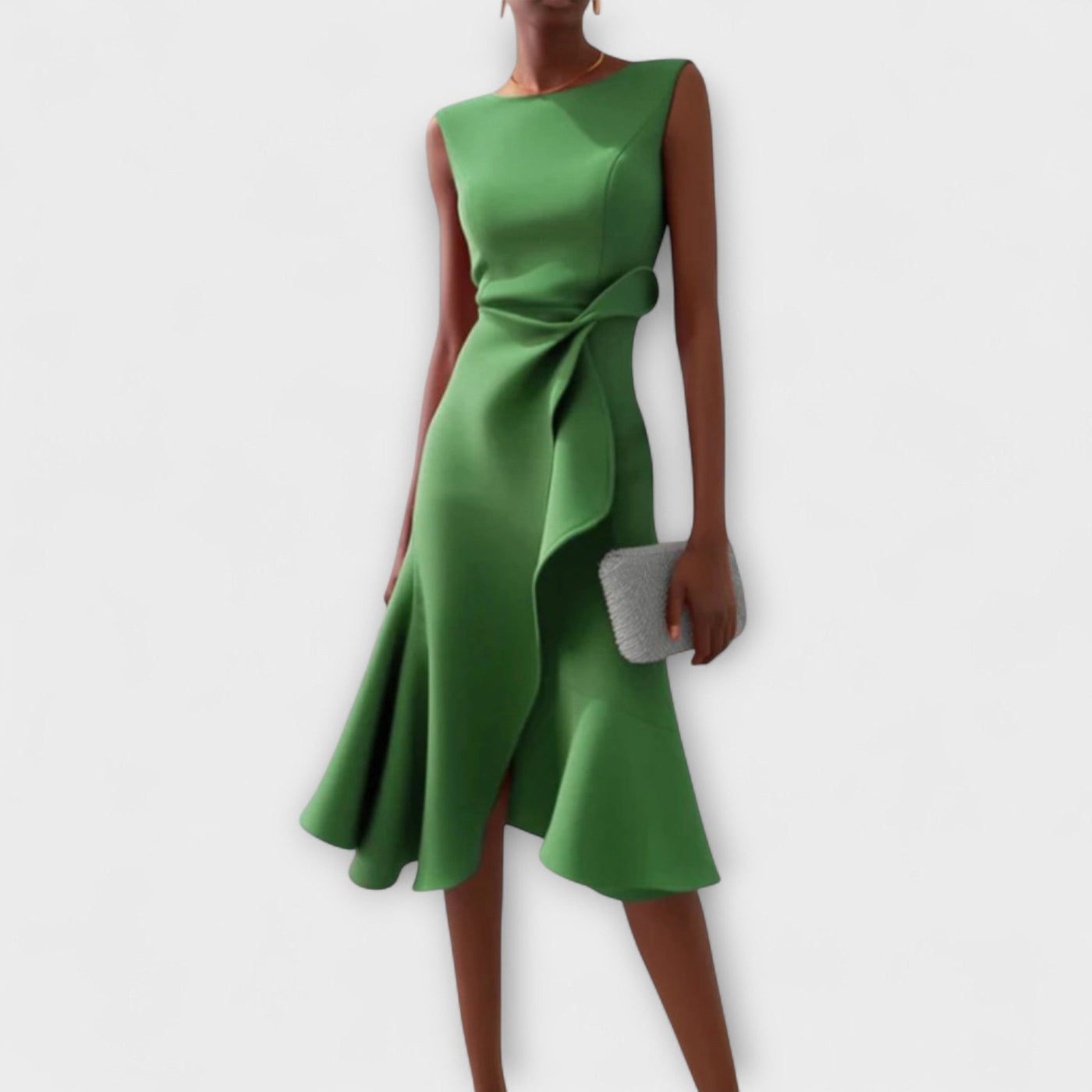 Andria | Vestido midi asimétrico drapeado