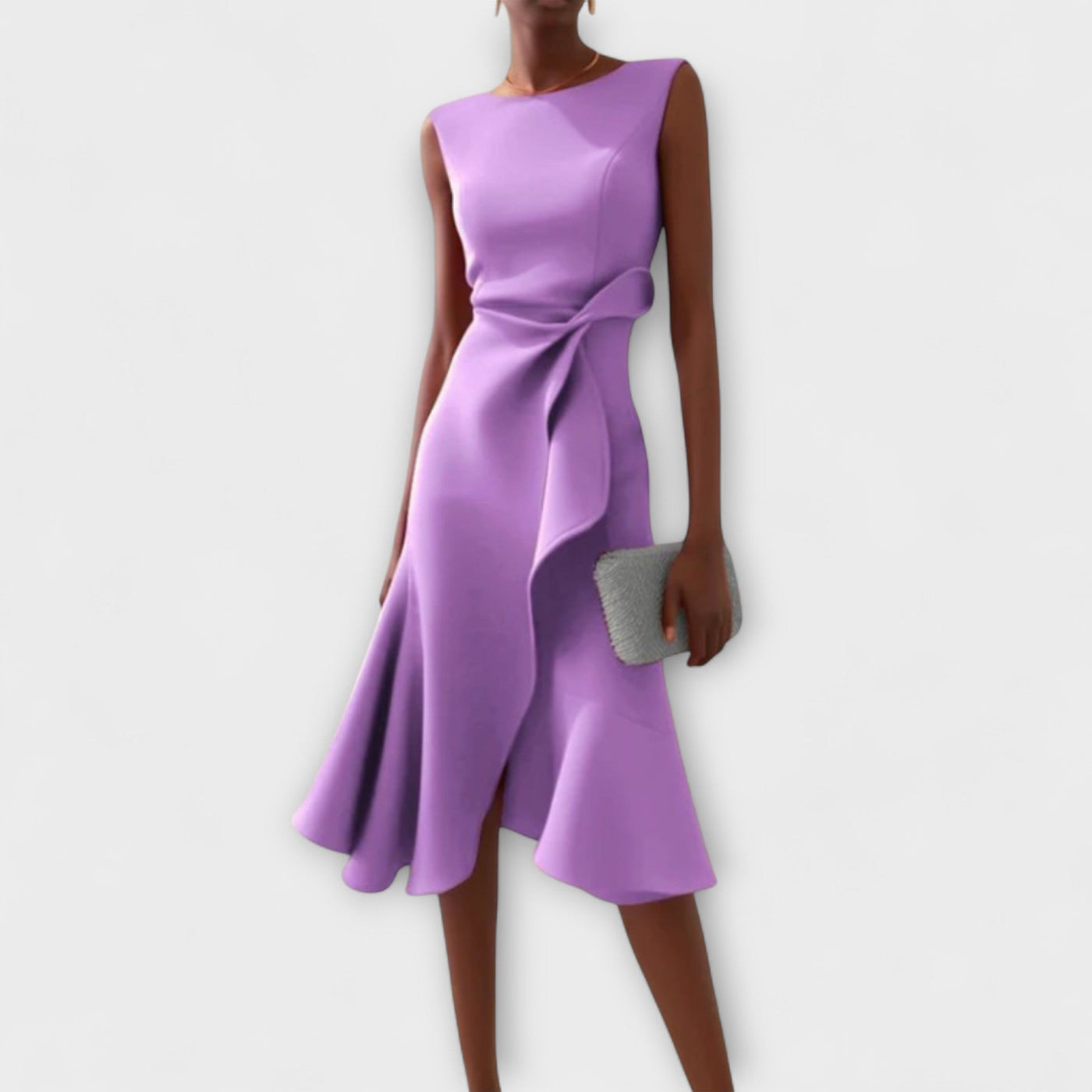 Andria | Vestido midi asimétrico drapeado