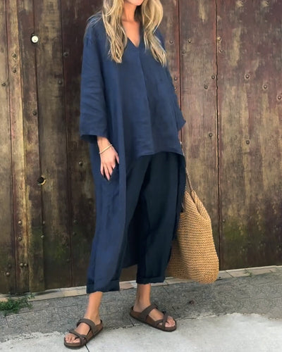 Elvita - Conjunto chic de dos piezas con elegancia sin esfuerzo y estilo versátil
