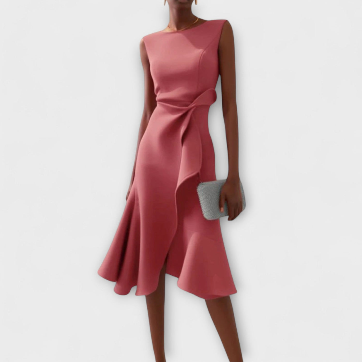 Andria | Vestido midi asimétrico drapeado