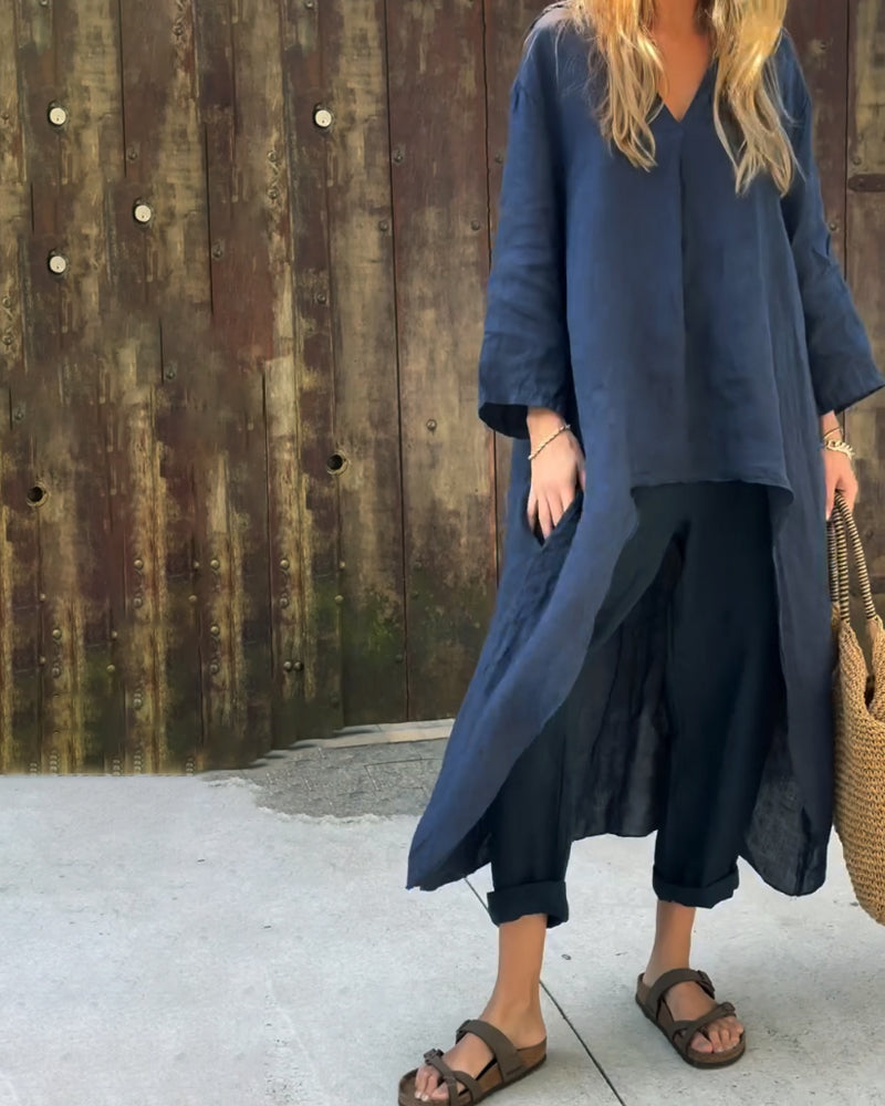 Elvita - Conjunto chic de dos piezas con elegancia sin esfuerzo y estilo versátil