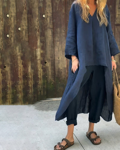 Elvita - Conjunto chic de dos piezas con elegancia sin esfuerzo y estilo versátil