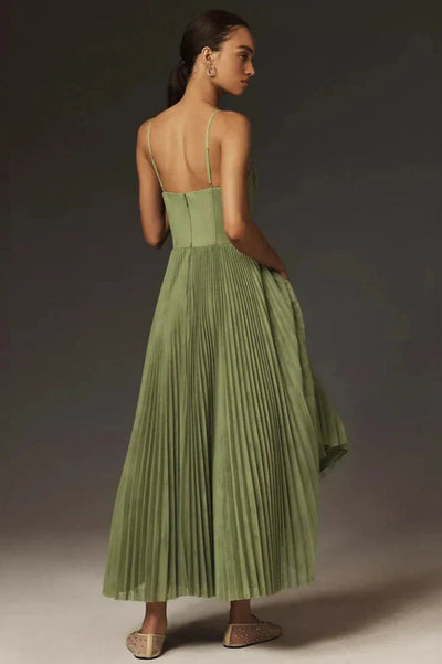 Beatriz - Vestido midi plisado y ajustado