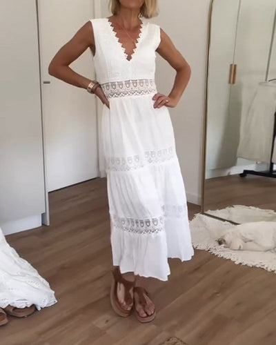 Aloise | Vestido de encaje artesanal con escote en V