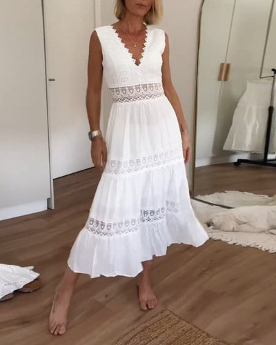Aloise | Vestido de encaje artesanal con escote en V