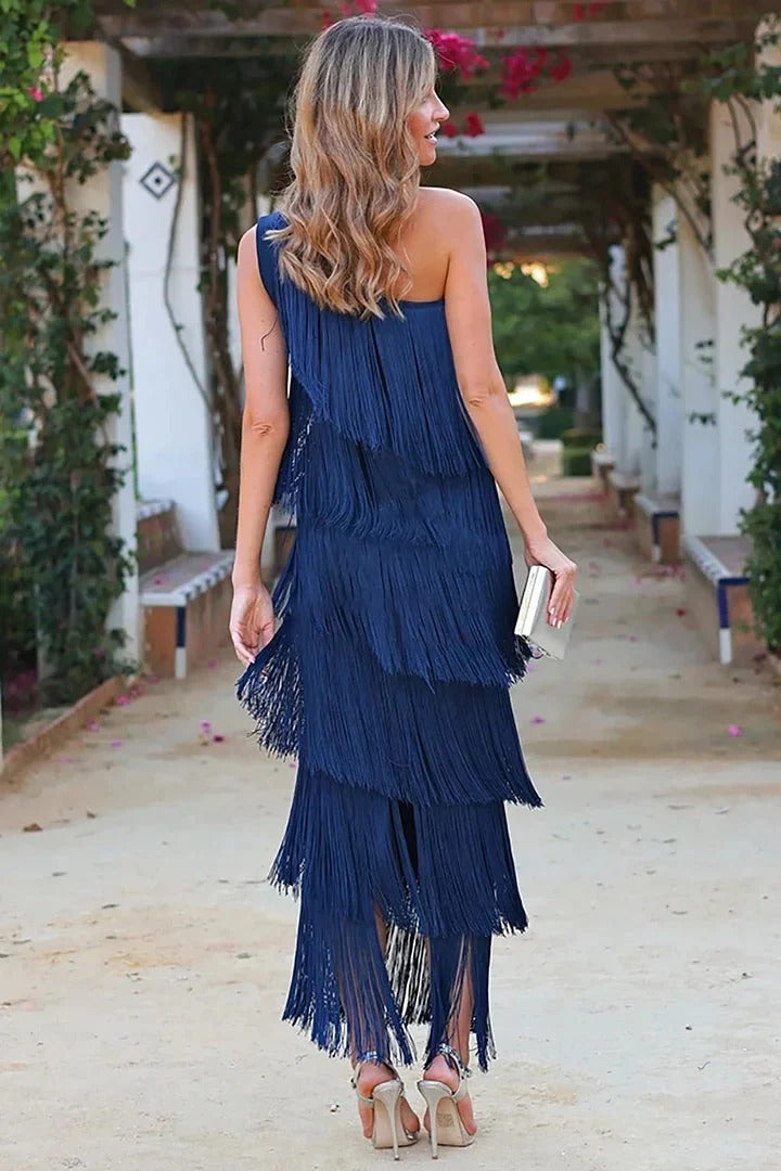 Dalia | Vestido elegante con flecos