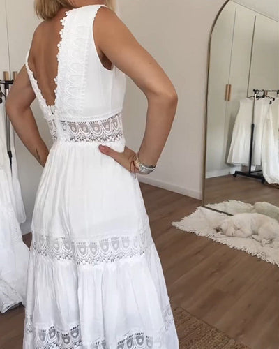 Aloise | Vestido de encaje artesanal con escote en V