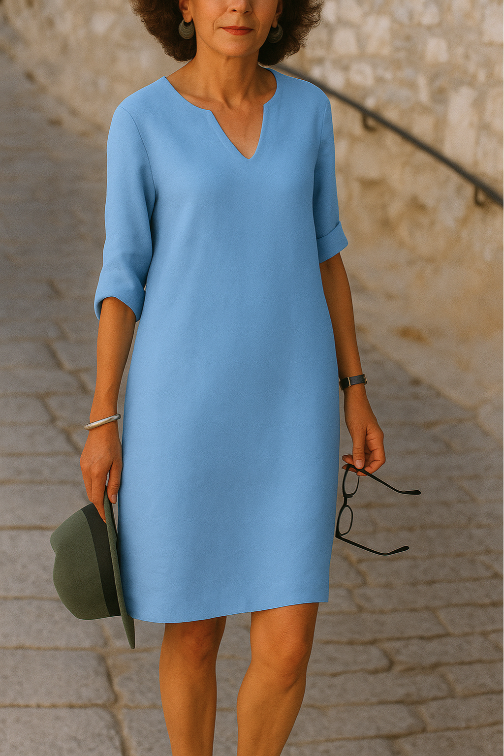 Raquel - Elegante vestido con cuello en V