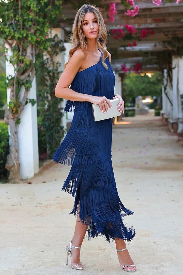 Dalia | Vestido elegante con flecos