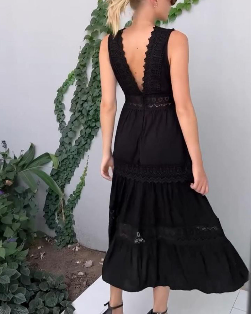 Aloise | Vestido de encaje artesanal con escote en V
