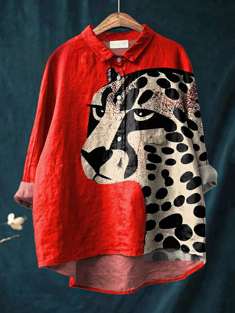 Nala | Camisa con estampado de guepardo llamativo