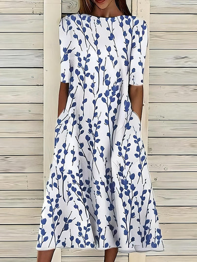 Aina | Vestido midi con cuello redondo clásico