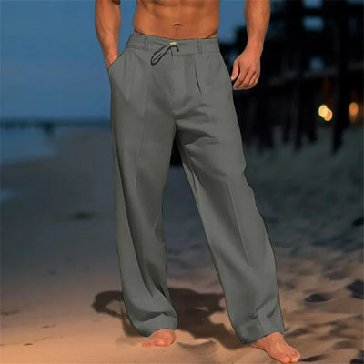 Manuel - Pantalones lisos de lino