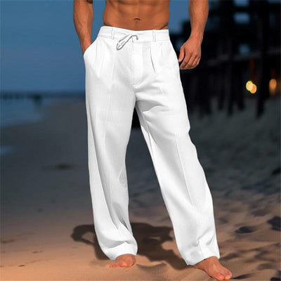 Manuel - Pantalones lisos de lino