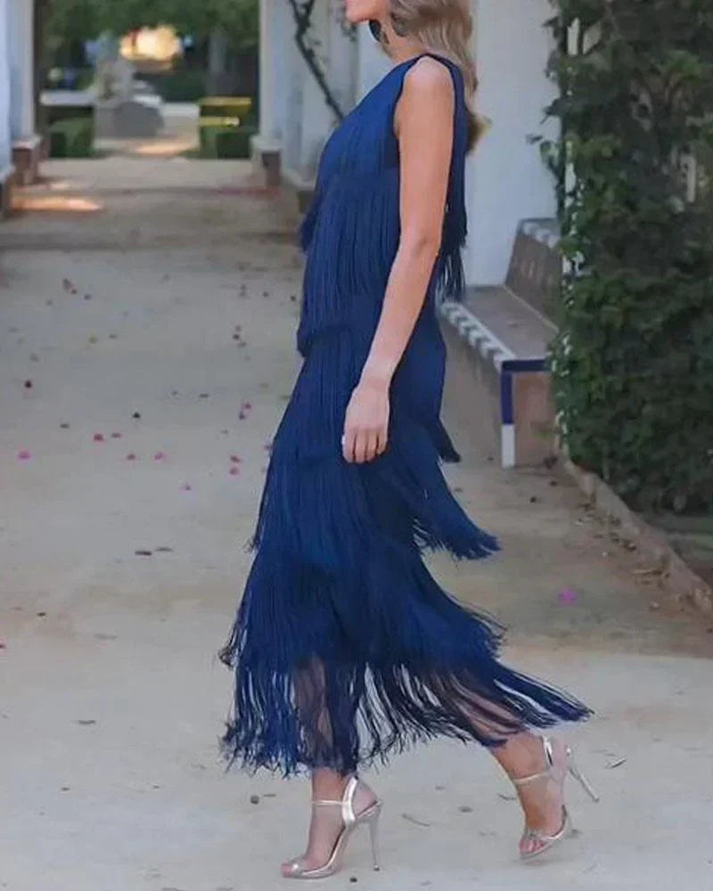 Dalia | Vestido elegante con flecos