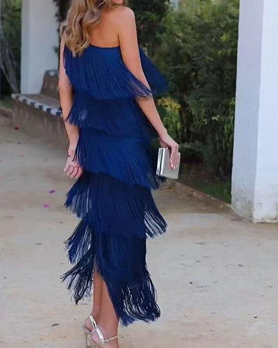 Dalia | Vestido elegante con flecos