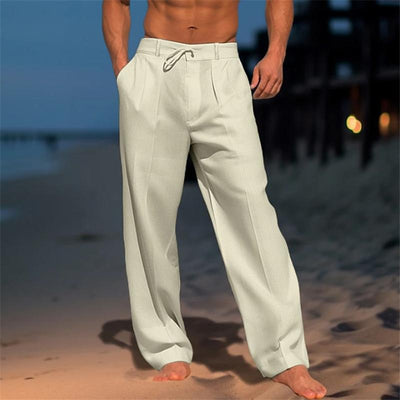 Manuel - Pantalones lisos de lino