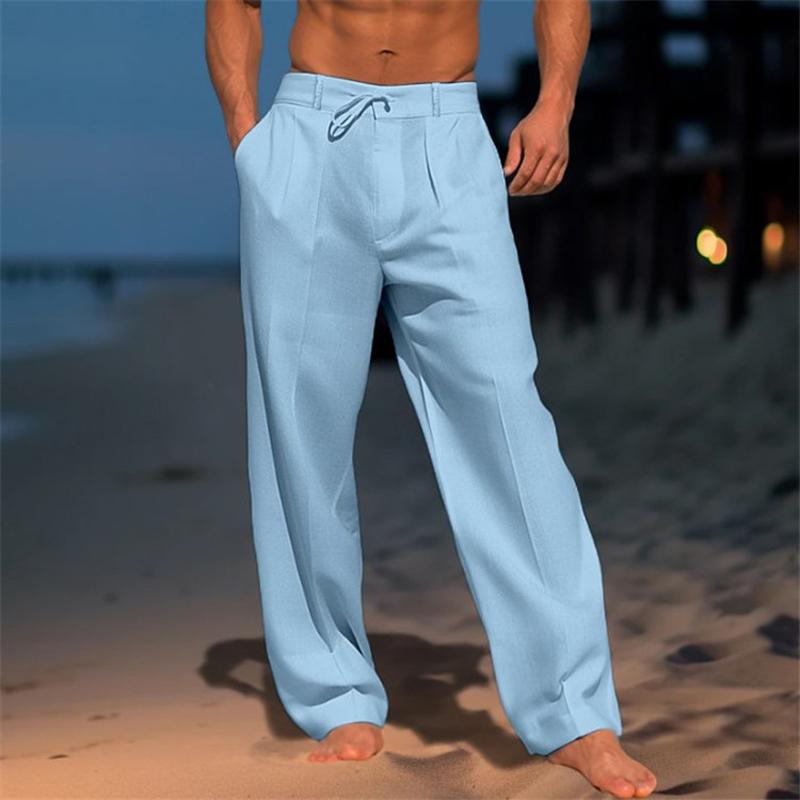 Manuel - Pantalones lisos de lino