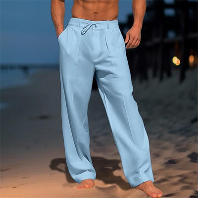 Manuel - Pantalones lisos de lino