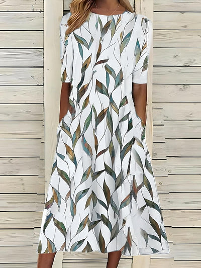 Aina | Vestido midi con cuello redondo clásico