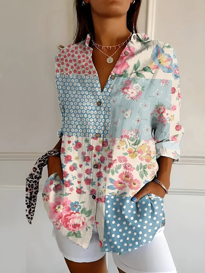 Joie - Blusa con estampado floral y botones