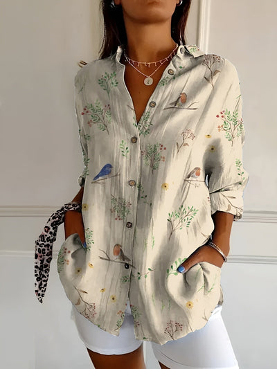 Joie - Blusa con estampado floral y botones