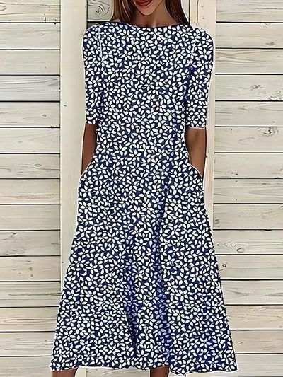 Aina | Vestido midi con cuello redondo clásico